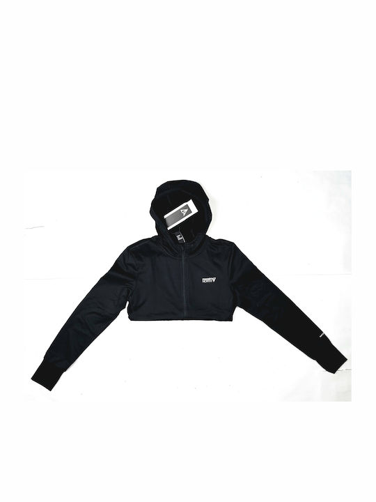 Women's Sweatshirt Jacket Hooded Black