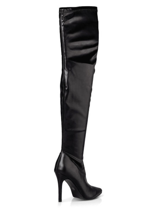 Over the Knee High Heel Women's Boots Black