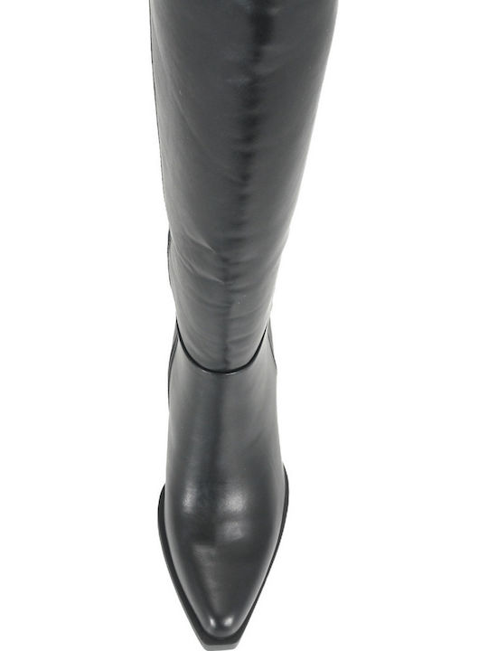 Leder Damenstiefel Schwarz
