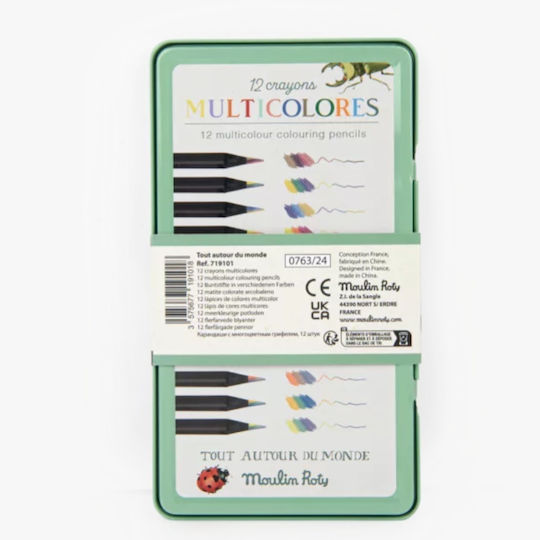 Set 12 Multicolored Colored Pencils Moulin Roty