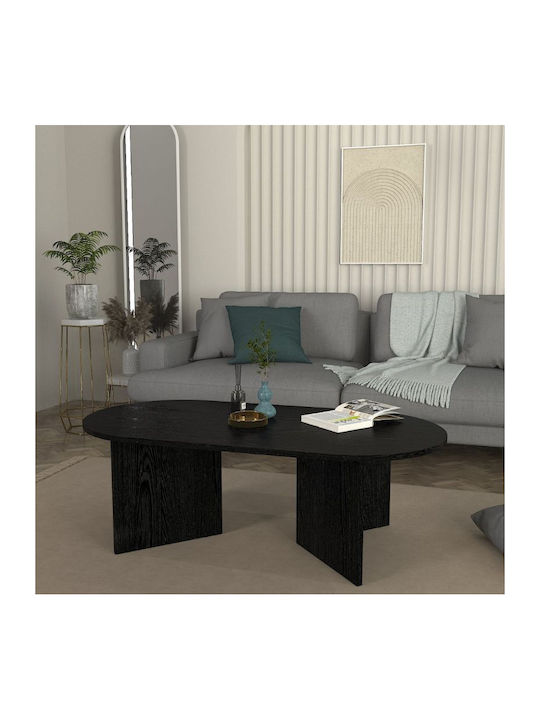 Οβάλ Κεντρικό Τραπεζάκι Cortado Ξύλινο Sencron Black Μ120xΠ60xΥ39.6εκ.