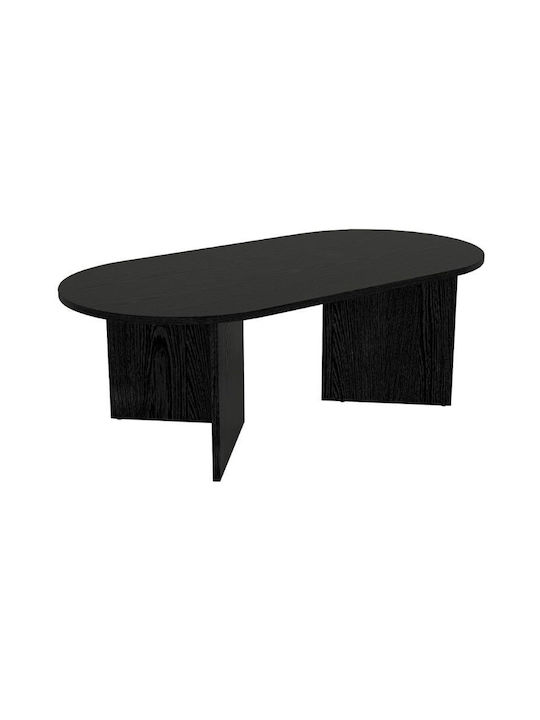Οβάλ Κεντρικό Τραπεζάκι Cortado Ξύλινο Sencron Black Μ120xΠ60xΥ39.6εκ.