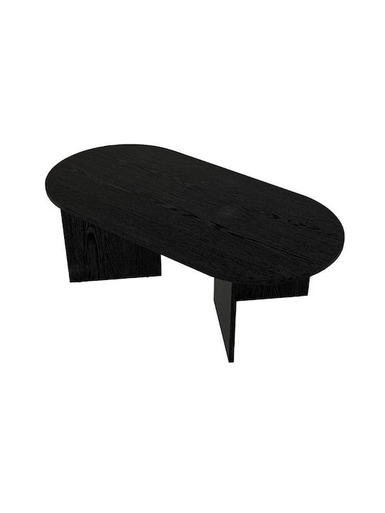 Οβάλ Κεντρικό Τραπεζάκι Cortado Ξύλινο Sencron Black Μ120xΠ60xΥ39.6εκ.