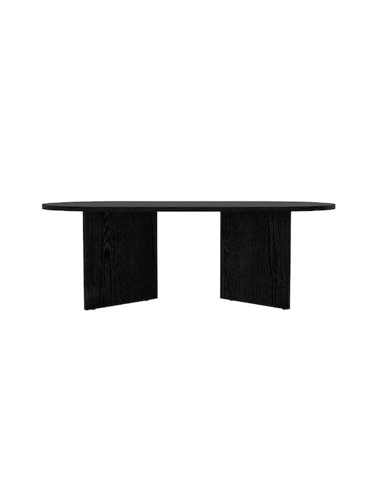 Οβάλ Κεντρικό Τραπεζάκι Cortado Ξύλινο Sencron Black Μ120xΠ60xΥ39.6εκ.