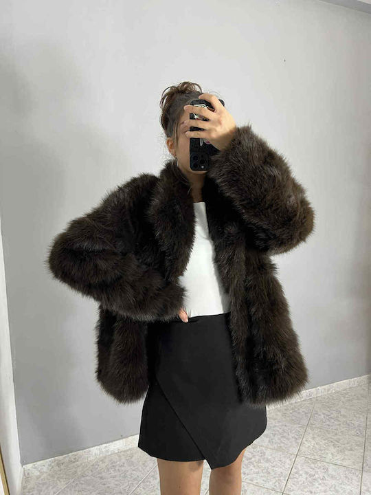 Women's Short Fur Dark Brown
