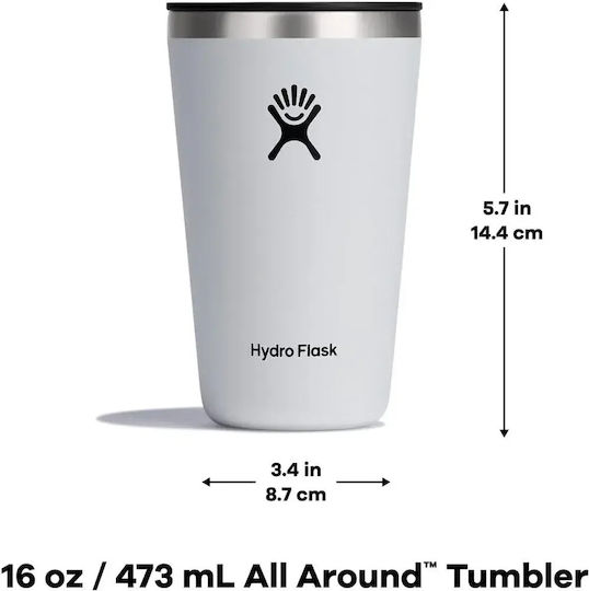 Hydro Flask All Around Tumbler Чаша Термос Неръждаема Стомана Без BPA 473мл Beachplum с Сламка и Дръжка