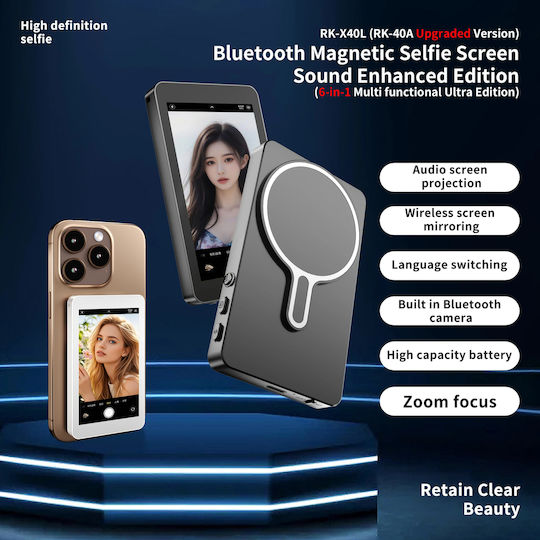 Snapsoul Magnetic Screen Selfie Mobile Bluetooth Zoom Rk-x40l White