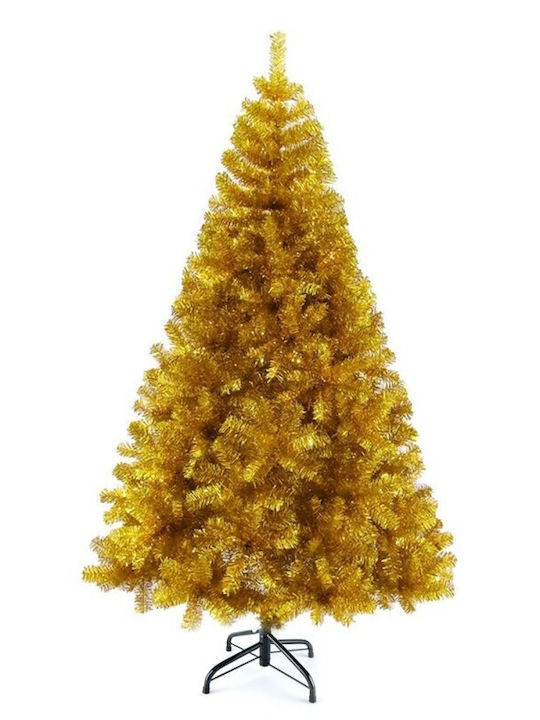 Weihnachtsbaum 210cm mit Faseroptik-Beleuchtung Gold