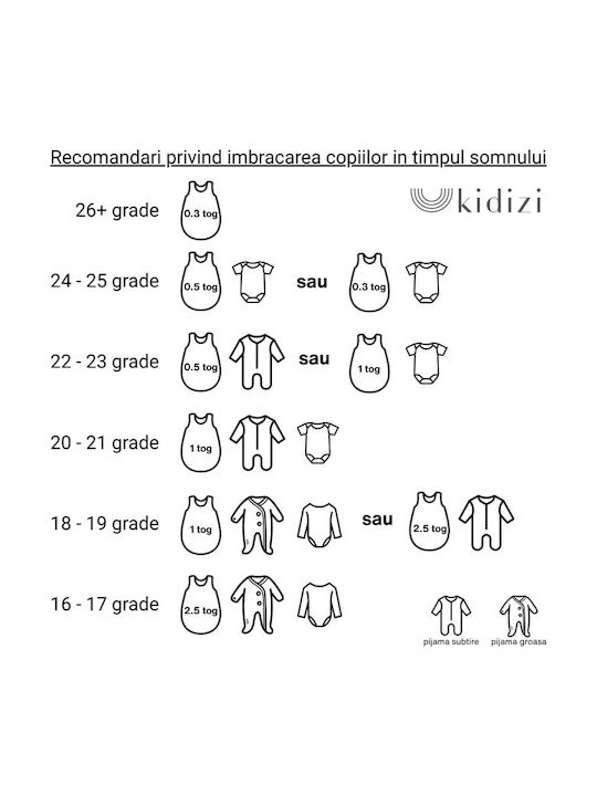 Kidizi Vara Sac de dormit 0.3 tog Ivory
