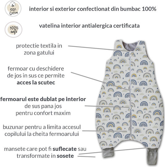 Kidizi De primăvară Sac de dormit 1 tog Blue Rainbow
