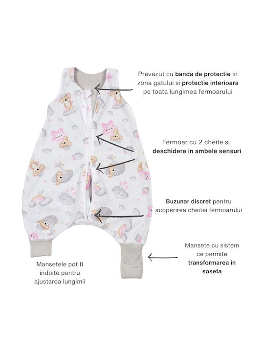Kidizi Spring Sleeping Bag 1 Tog Pink