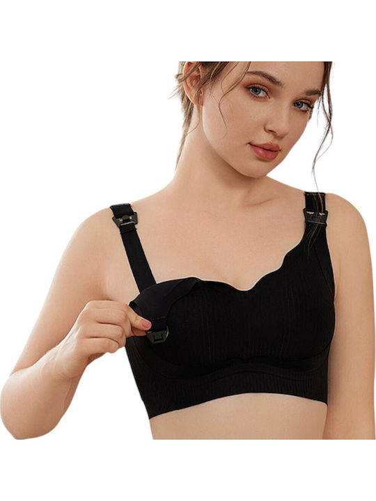 Queen Mother Sutien de maternitate și alăptare cu Clips Black