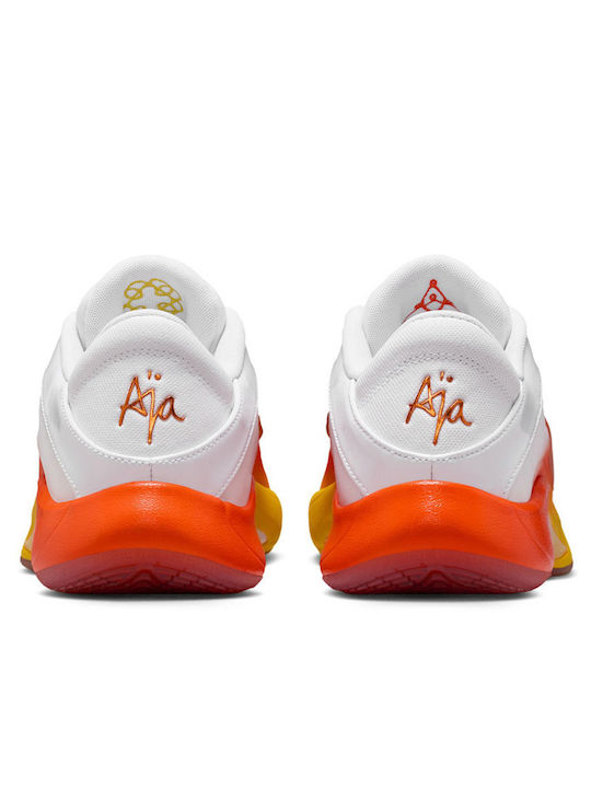 A'One Ниски Баскетболни обувки White / Chrome Yellow / Safety Orange