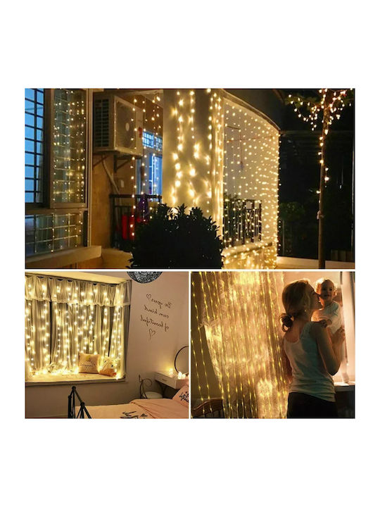 240 Λαμπάκια LED 3μ. x 300εκ. Θερμό Λευκό τύπου Κουρτίνα