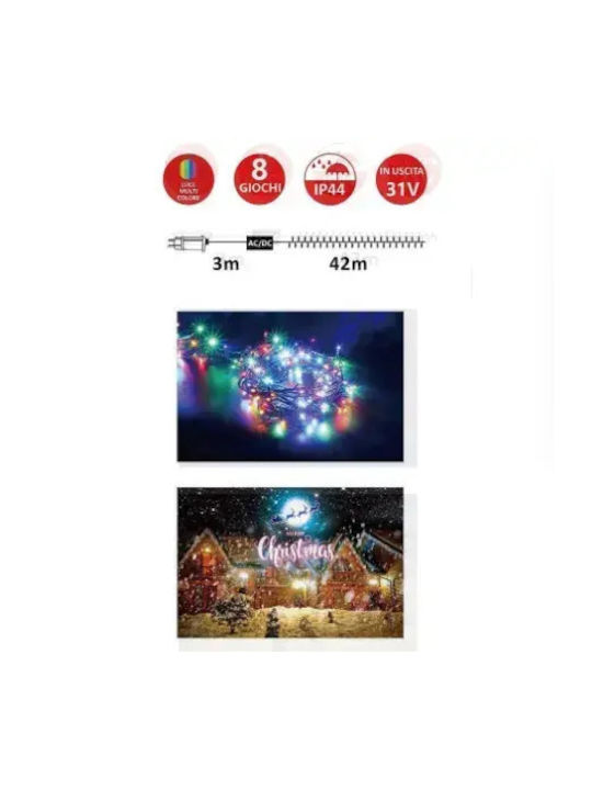 600 Luminite LED 42m RGB în Șir