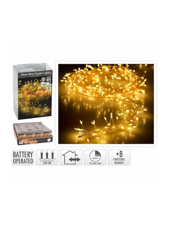 100 Lights LED 1m. Warm White Battery in String 1pcs