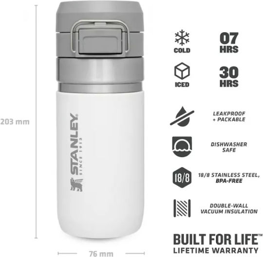 Stanley Quick Flip Bottle Thermos Stainless Steel BPA Free 470ml White