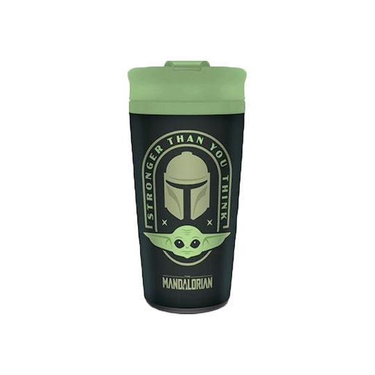 Pyramid International Star Wars: The Mandalorian (Stronger Than You Think) Glas Thermosflasche Rostfreier Stahl 450ml Schwarz