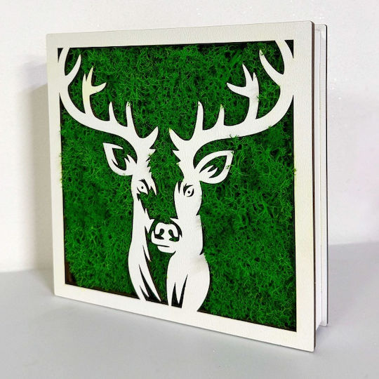 Forest Deer Painting Stabilized Natural Moss Green Forest Deer Painting Stabilized Natural Moss Green