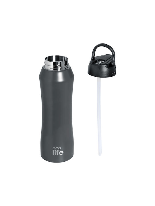Ecolife Παγούρι Ανοξείδωτο Ποδηλάτου 550ml Γκρι