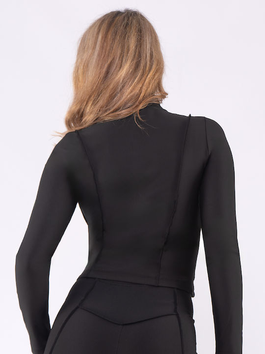 Damen Strickjacke mit Reissverschluss Schwarze