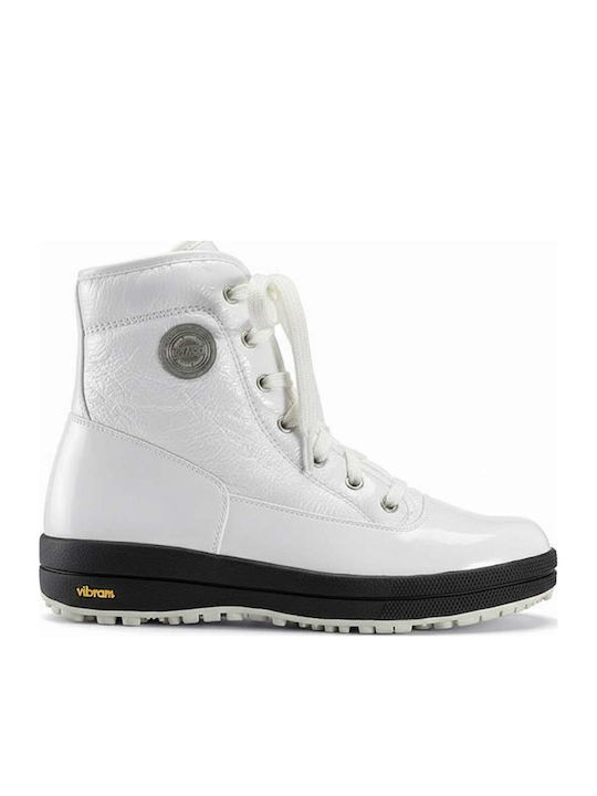 Patent Leather Snow Boots White