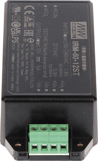 Mean Well Τροφοδοτικό Συστημάτων CCTV IRM-60-12ST