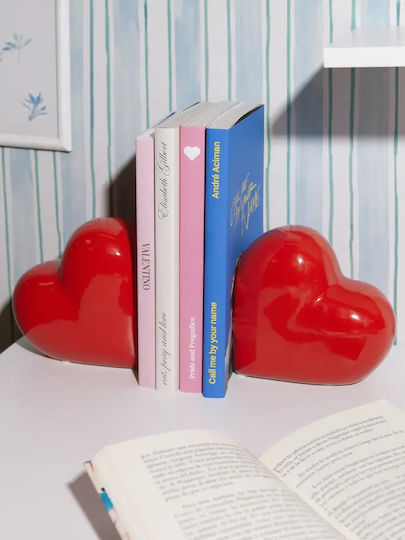 Στηρίγματα Βιβλίων Love Κόκκινο