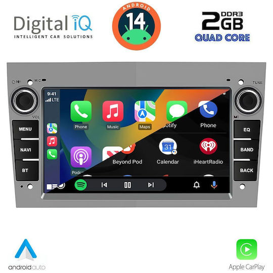 Digital IQ Car Audio System for Opel Corsa / Meriva / Tigra / Vectra 2003-2014 (Bluetooth/USB/AUX/WiFi/GPS/Apple-Carplay/Android-Auto) with Touch Screen 7"