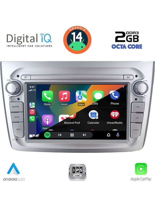 Digital IQ Car Audio System for Alfa Romeo Mito 2008-2018 (Bluetooth/USB/AUX/WiFi/GPS/Apple-Carplay/Android-Auto) with Touch Screen 7"