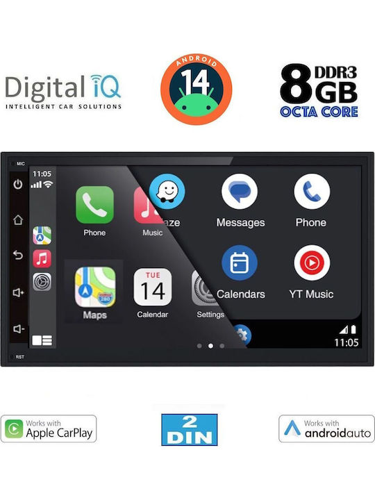 Digital IQ Автомобилна Аудио Система 2003-2008 (Bluetooth/USB/AUX/Вграден Wi-Fi/GPS/Apple CarPlay/Android Auto) с Touch Screen 6.8"