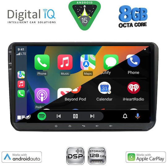 Digital IQ Auto-Audiosystem 2004-2018 mit Klima (Bluetooth/USB/AUX/WiFi/GPS/Apple-Carplay/Android-Auto) mit Touchscreen 9"