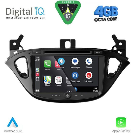 Digital IQ Car Audio System for Opel Adam / Corsa 2014-2022 (Bluetooth/USB/AUX/WiFi/GPS/Apple-Carplay/Android-Auto) with Touch Screen 8"