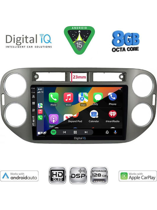 Digital IQ Auto-Audiosystem für Volkswagen Tiguan 2011-2016 (Bluetooth/USB/WiFi/GPS/Apple-Carplay/Android-Auto) mit Touchscreen 9"
