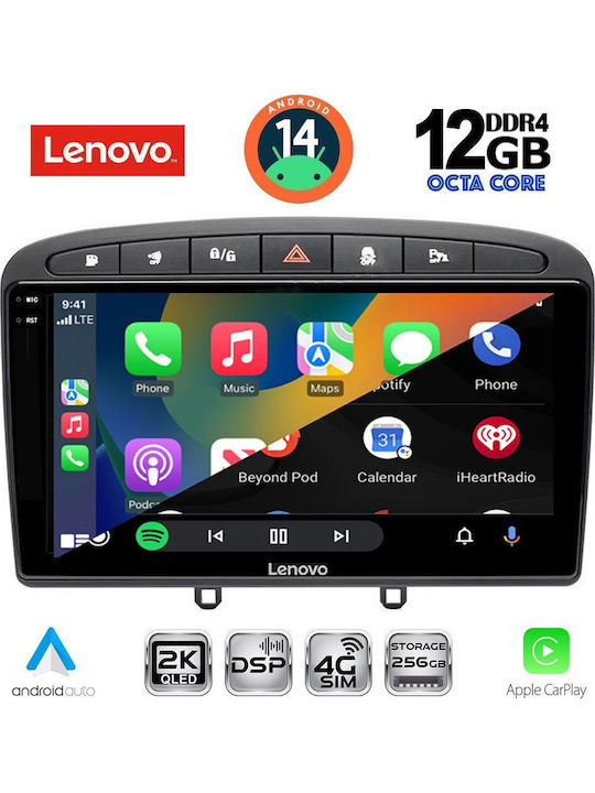 Lenovo Car Audio System for Peugeot 308 / RCZ BMW X1 / X3 / X4 2007-2012 (Bluetooth/USB/AUX/WiFi/GPS/Apple-Carplay/Android-Auto) with Touch Screen 9"