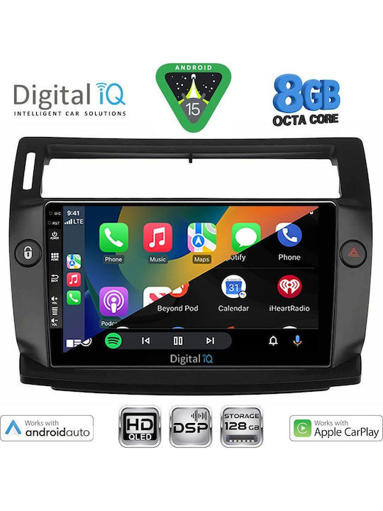 Digital IQ Car Audio System for Citroen C4 2004-2011 (Bluetooth/USB/AUX/WiFi/GPS/Apple-Carplay/Android-Auto) with Touch Screen 9"