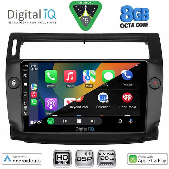 Digital IQ Car Audio System for Citroen C4 2004-2011 (Bluetooth/USB/AUX/WiFi/GPS/Apple-Carplay/Android-Auto) with Touch Screen 9"