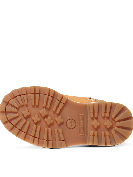Courma Leather Kids Boots with Zipper Tabac Brown