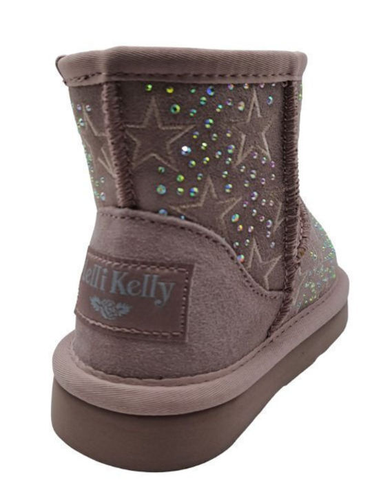 Dajana Cipria Booties Suede Kinderstiefeletten Rosa