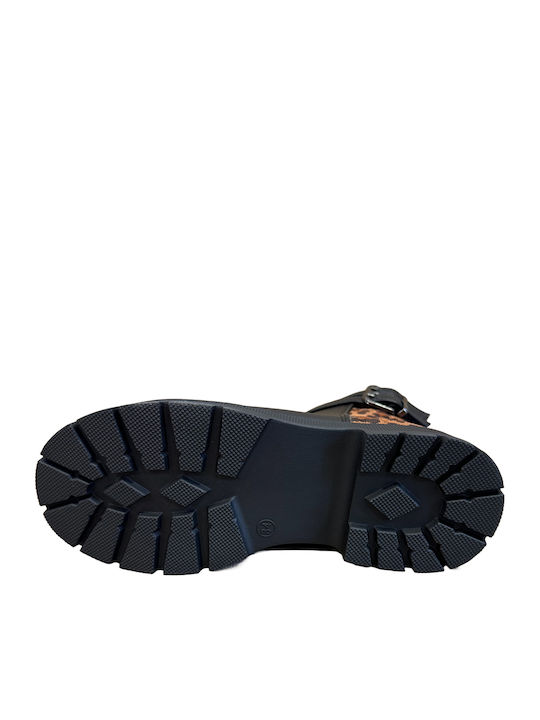 Ghete Copii din Piele Black / Animal Print