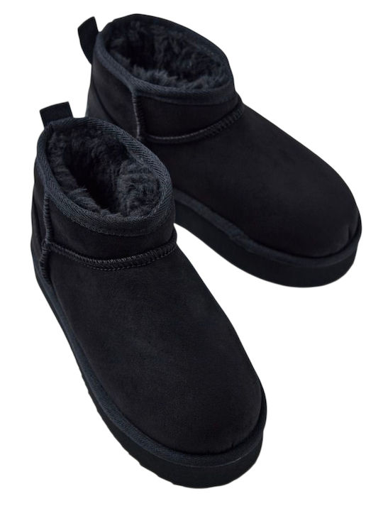 Suede Kinderstiefeletten Schwarz