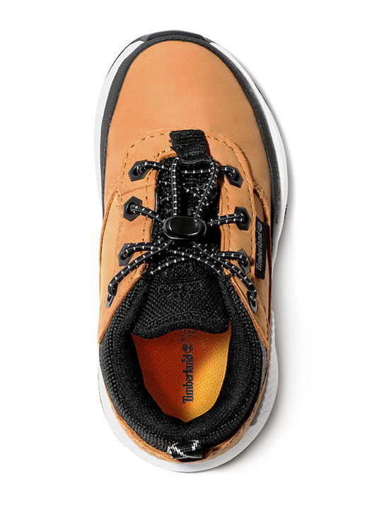 Field Trekker Leather Kids Boots with Laces Yellow