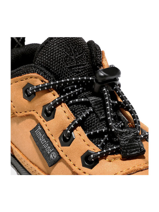 Field Trekker Leather Kids Boots with Laces Yellow