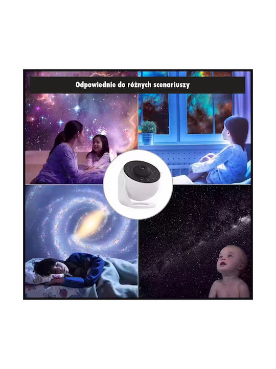 Beline Lumini LED Rotativ Lampă de proiecție pentru copii cu Proiecție de Stele Alb