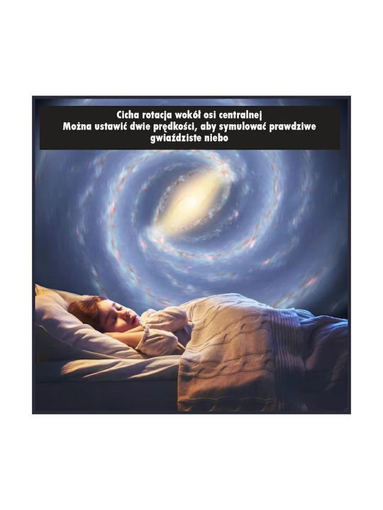 Beline Lumini LED Rotativ Lampă de proiecție pentru copii cu Proiecție de Stele Alb