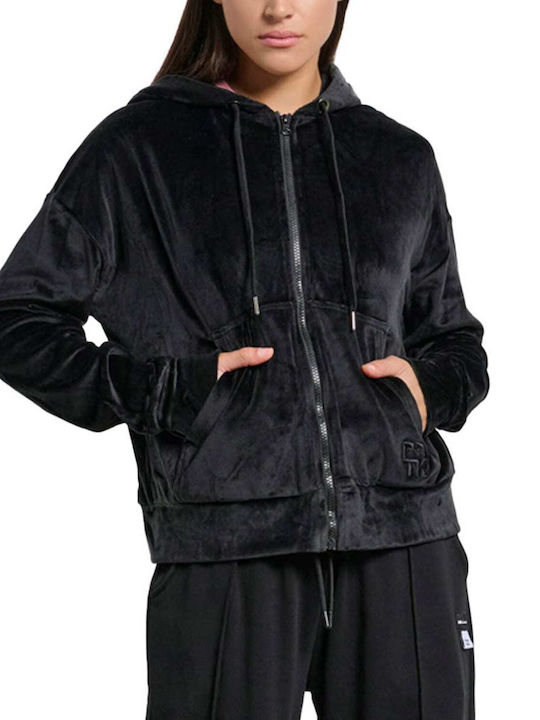 Women's Sweatshirt Jacket Hooded Black