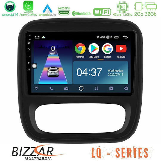 Bizzar Ηχοσύστημα Αυτοκινήτου για Opel Vivaro Fiat Talento Renault Trafic Nissan NV300 2014+ με A/C (Bluetooth/USB/WiFi/GPS/Apple-Carplay/Android-Auto) με Οθόνη Αφής 9"
