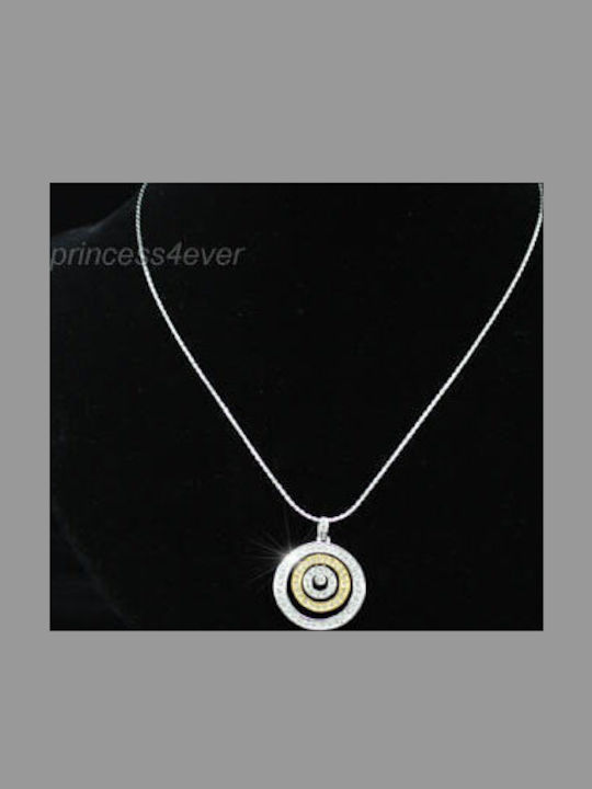 Gold Plated Designer Circles Necklace with Swarovski Crystals Georgita