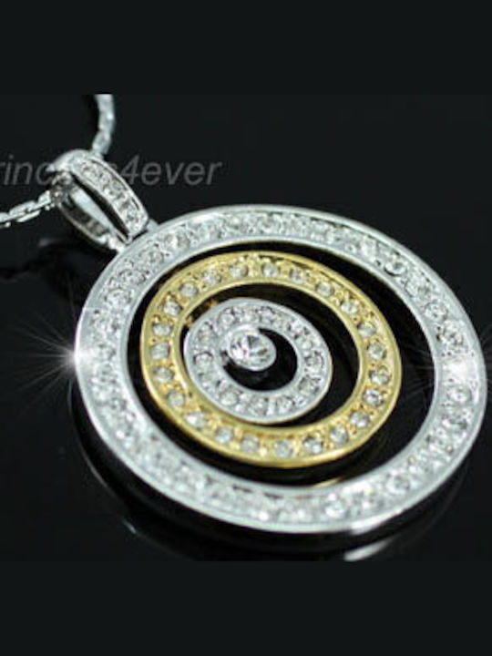 Gold Plated Designer Circles Necklace with Swarovski Crystals Georgita