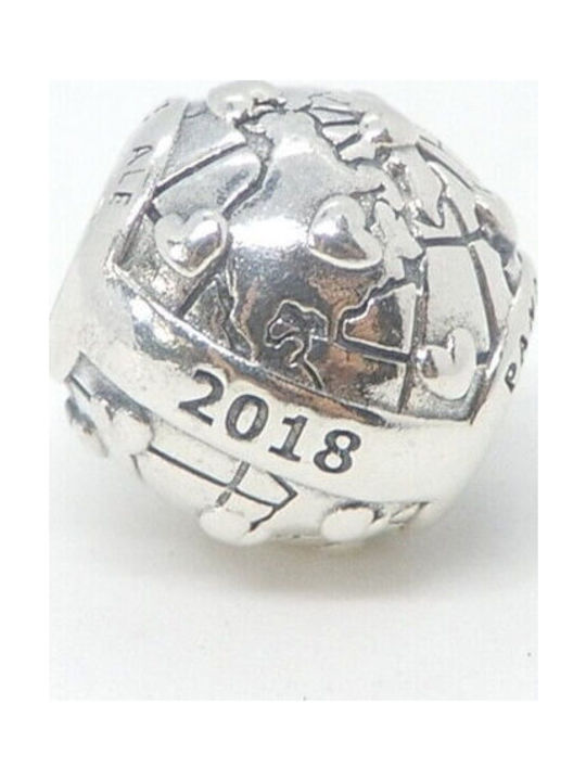 Limited Edition Lucky Charm Diamond Swirl Silver 925 Pandora Club 2018 More Love Globe 796602
